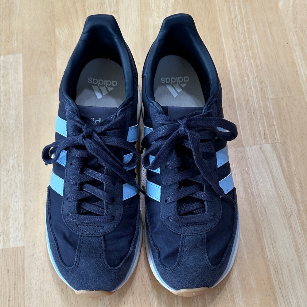 Adidas Women's RUN 70s, 2.0 Navy Sneakers with Light Blue Stripes
